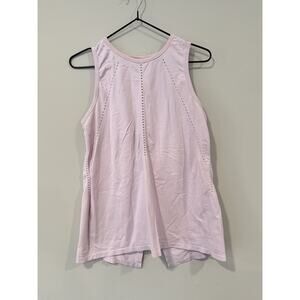 Athleta Foothill High Neck Split Back Tank Top Blush Pink Size Small 1405